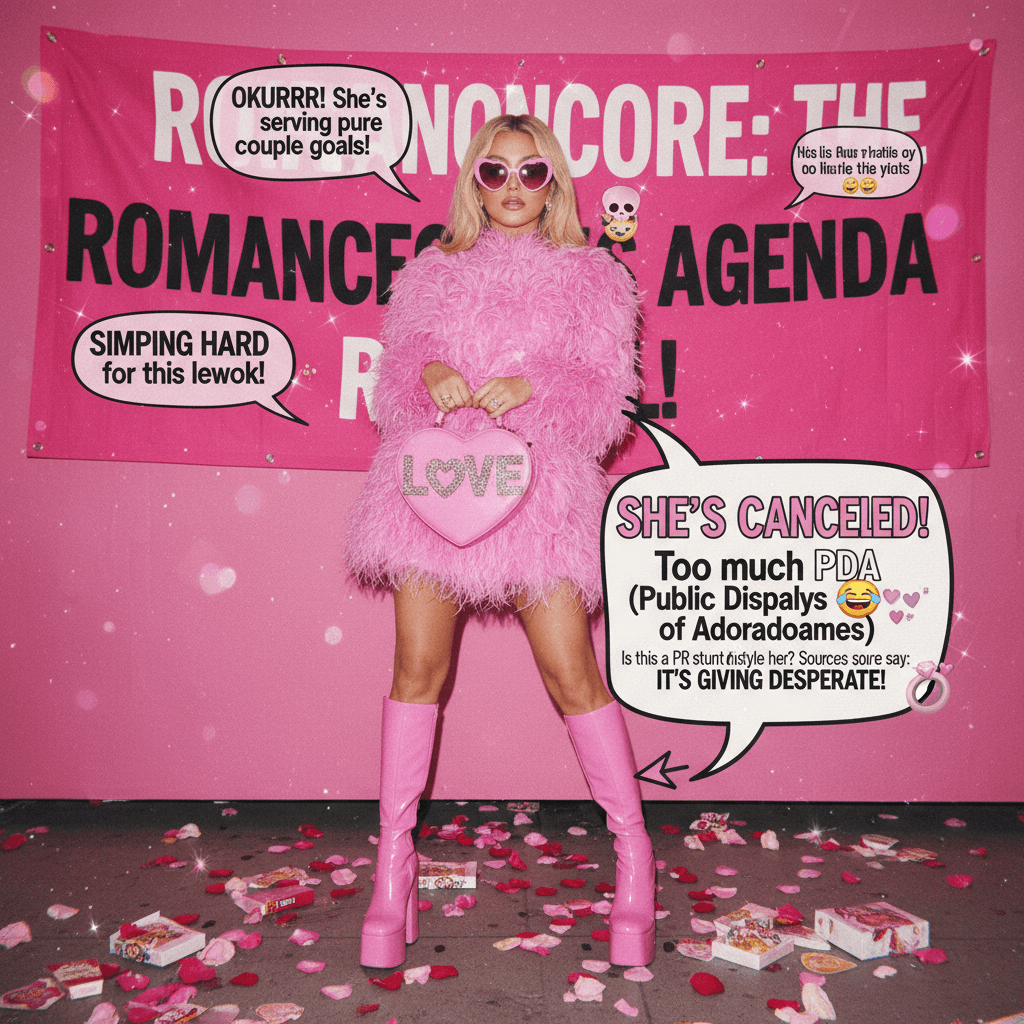 Pink outfit = romance propaganda, apparently