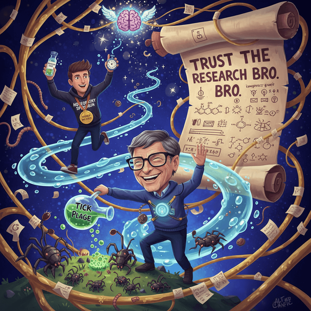 Gates invented tick plague, homeopathy fixes it, trust the research bro