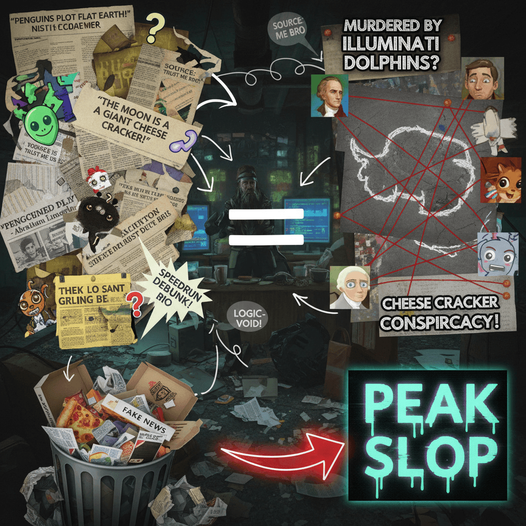 fabricated quotes + unsourced murder theory = peak slop