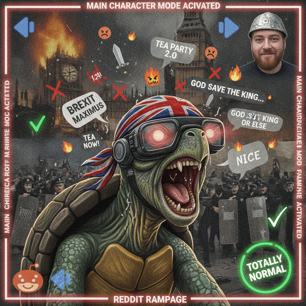 turtle avatar predicts British civil war, very normal and cool