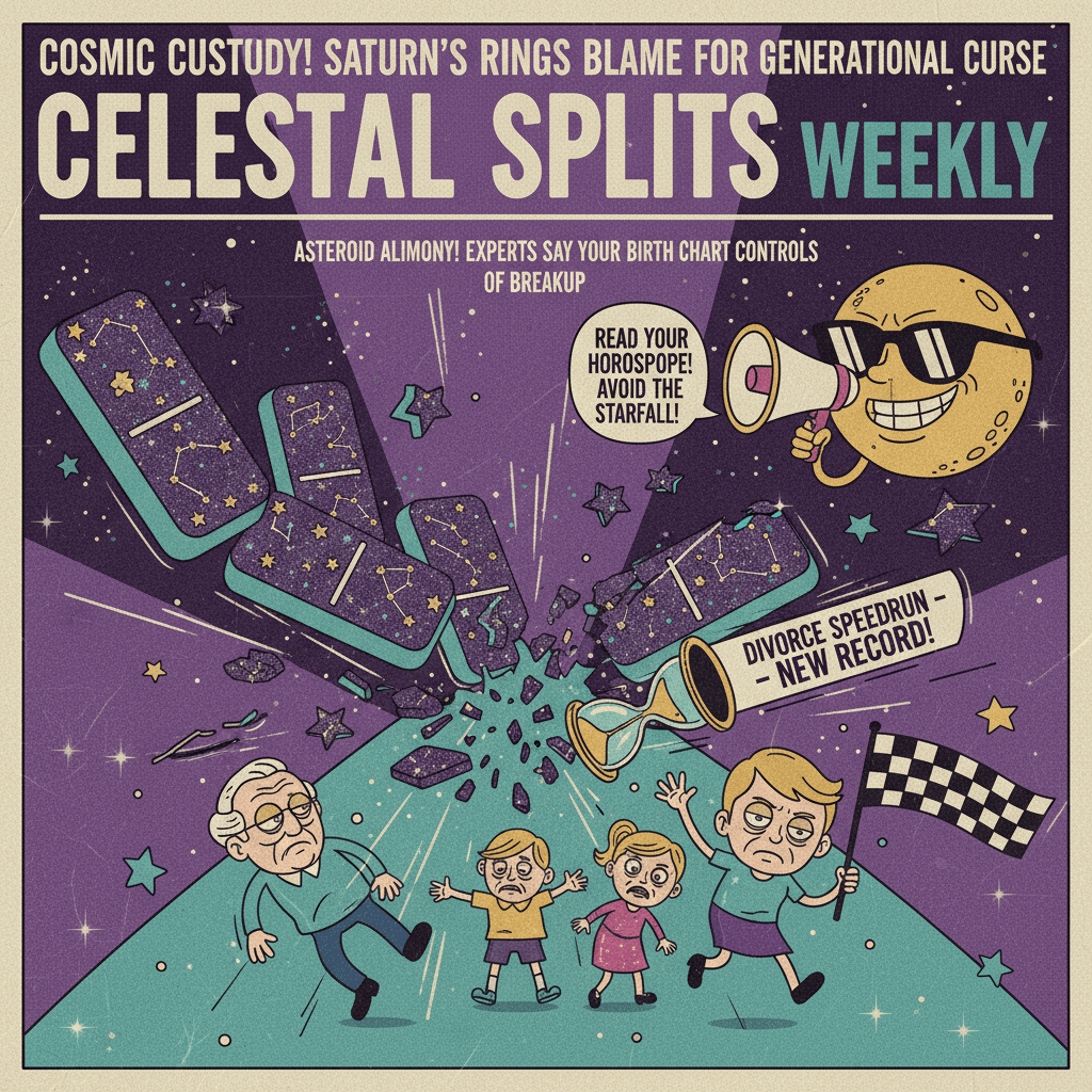 Family breakups written in stars, apparently. Astrology tabloid energy.