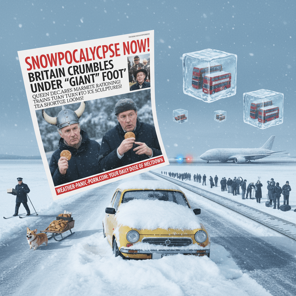 UK headlines really said 'nearly a foot of snow = societal collapse'