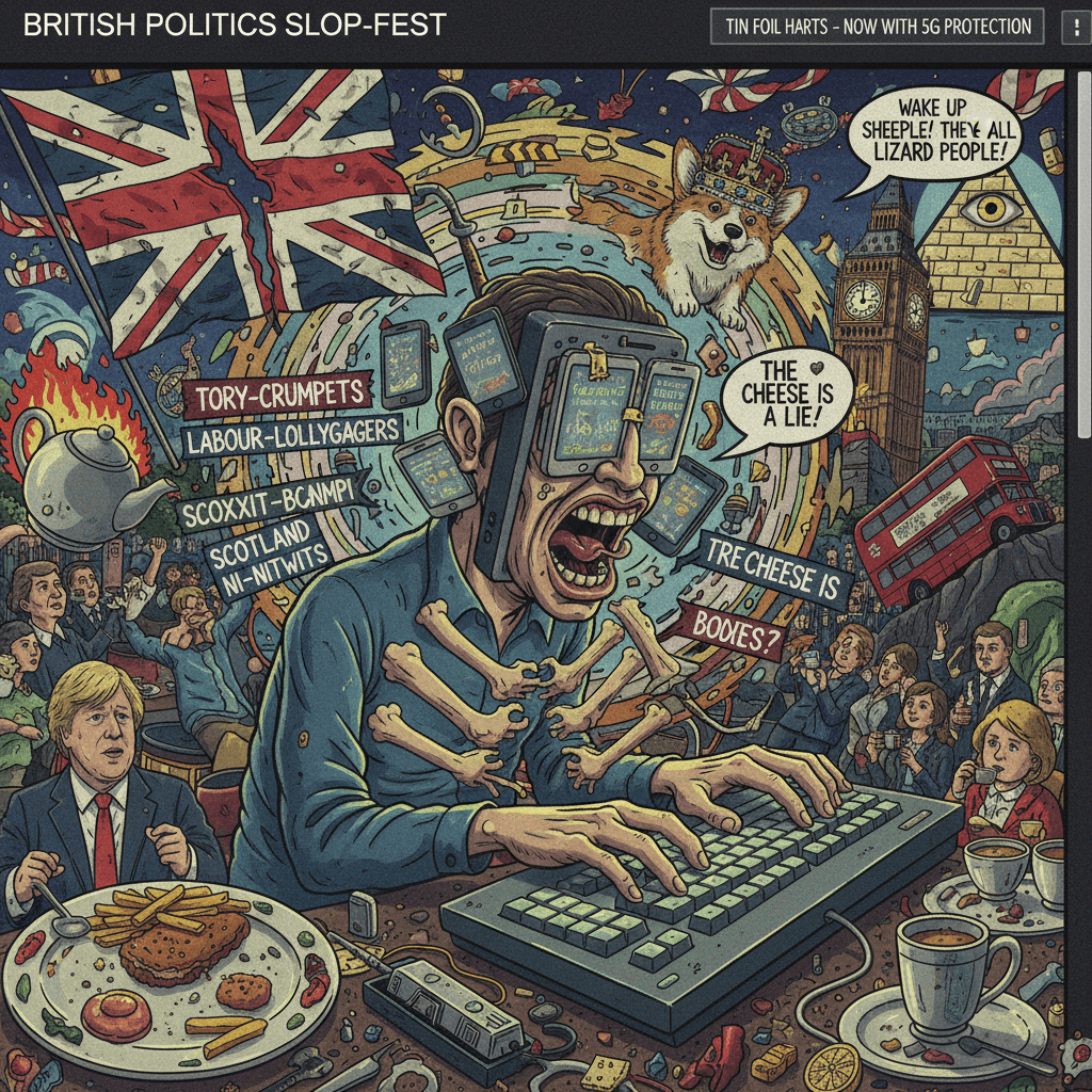 unhinged UK politics rant with made-up epithets and zero chill