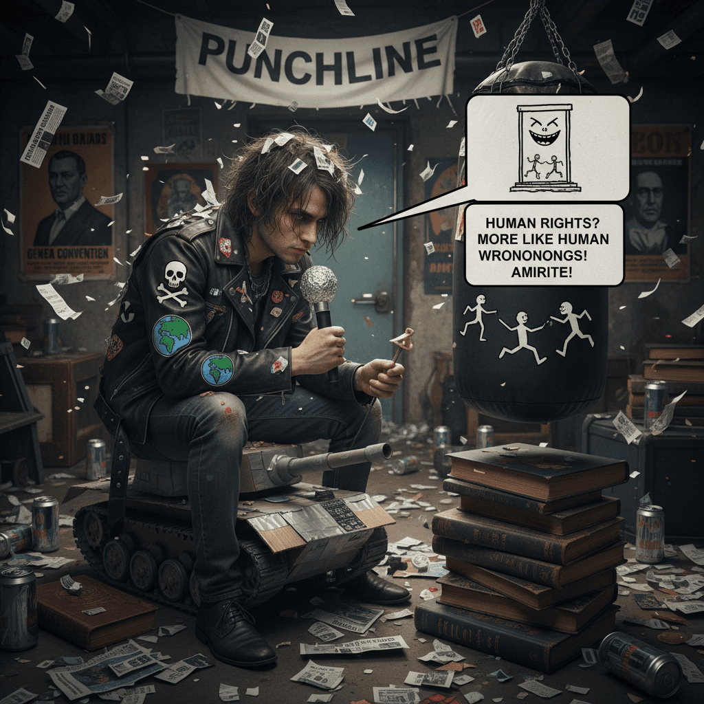 edgelord geopolitics ft. human rights violations as punchline