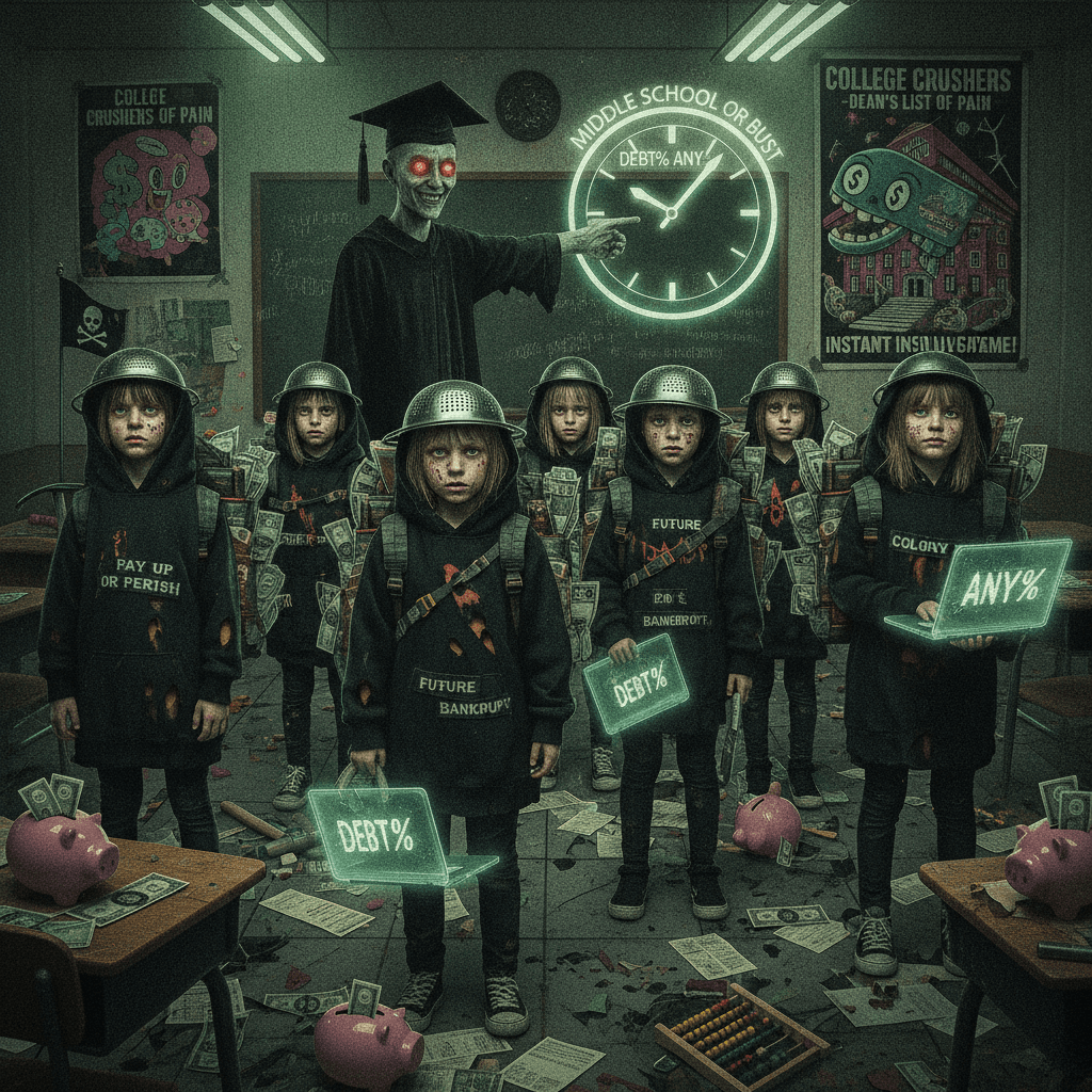 teaching kids to speedrun their college debt before middle school