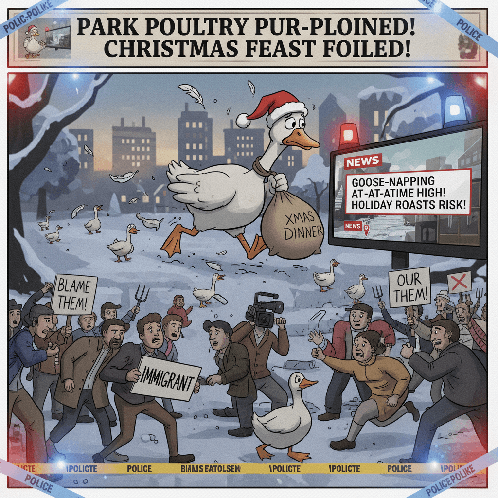 Park geese stolen for Christmas dinner, blame migrants probably