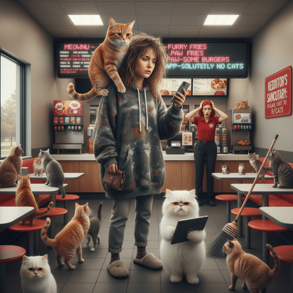 sir this is a wendy's (also cats can't use apps)