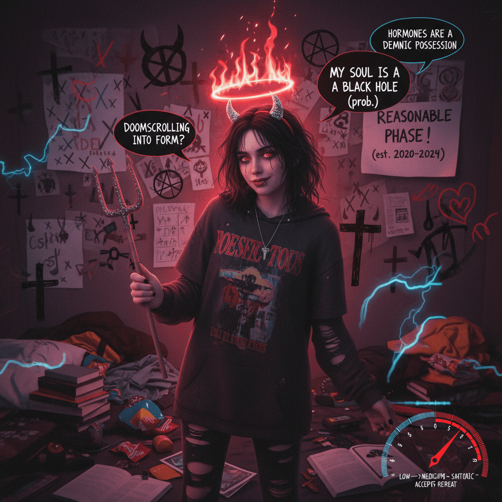 just teenager things: convinced ur satan for 3-4 years