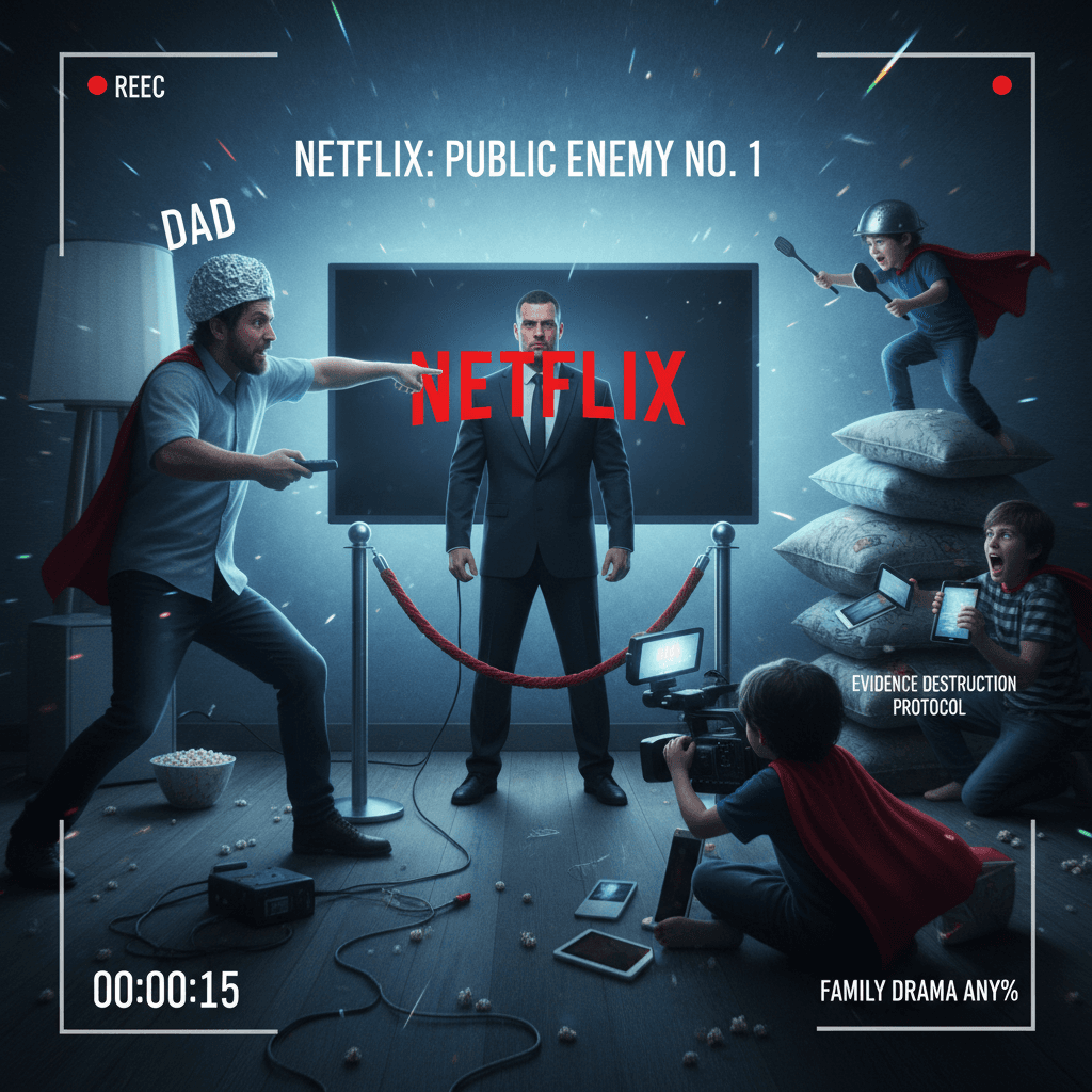 Dad's got a bouncer now, apparently Netflix is the real villain