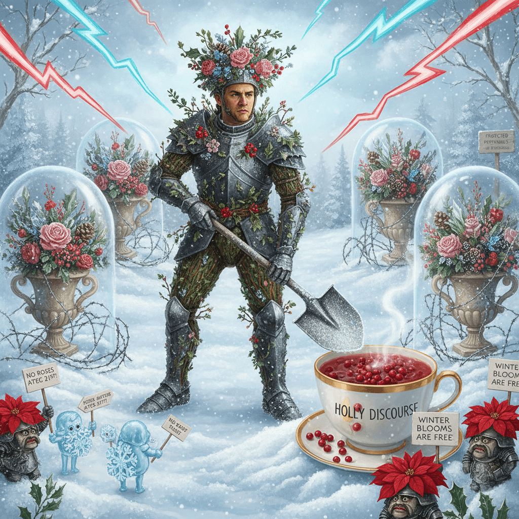 someone's REALLY protective of their winter floral arrangements