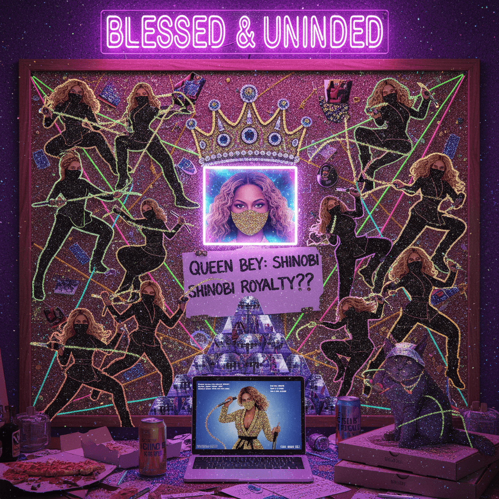 Beyoncé ninja queen confirmed via glitter and conspiracy board aesthetics