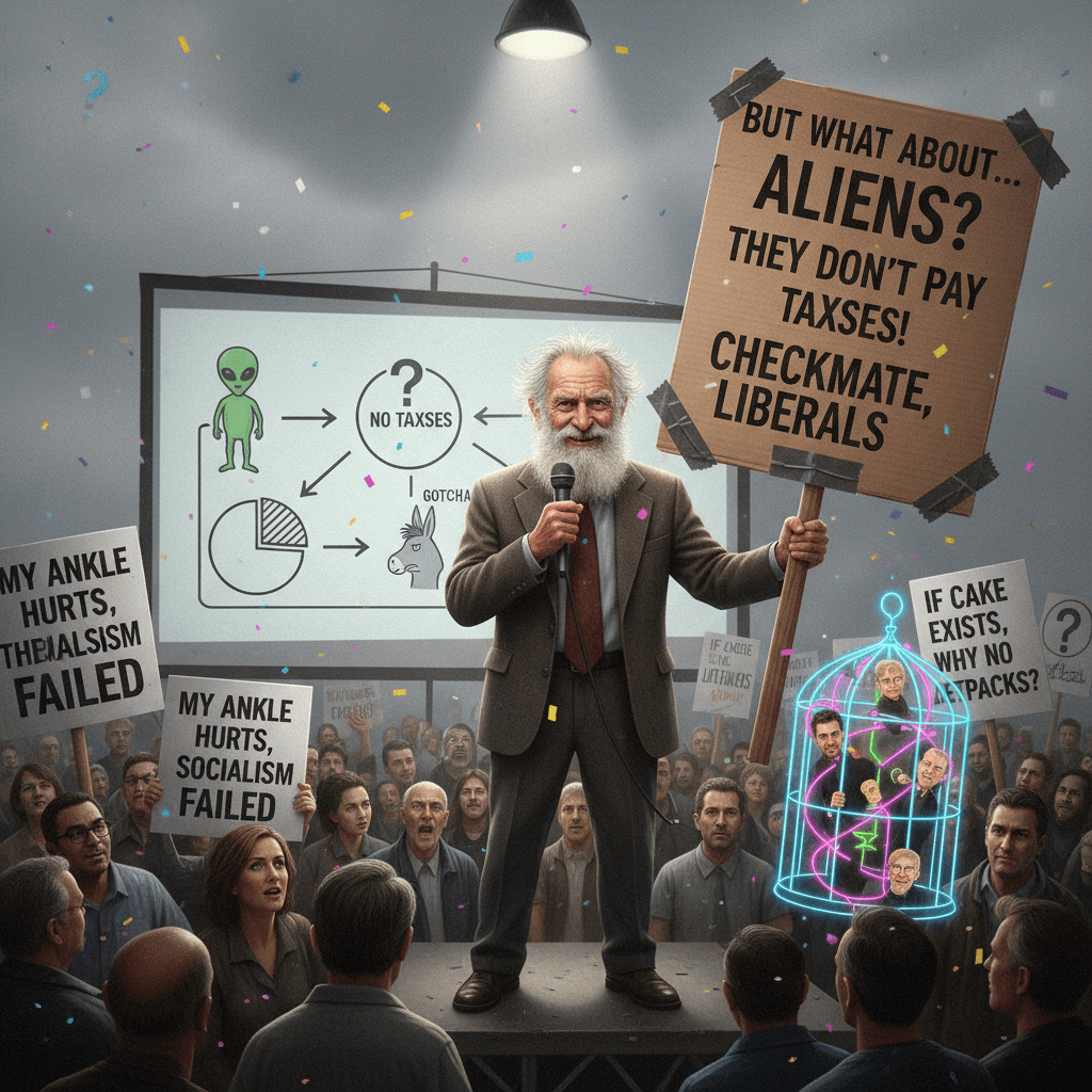 Grandpa drops the most unhinged whataboutism at the rally