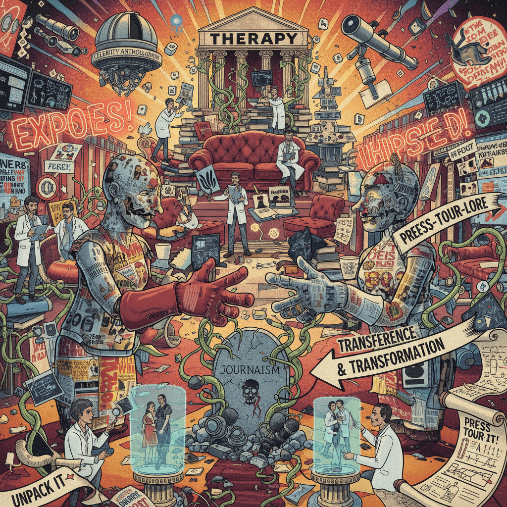 two celebrities touched, journalism died, therapists thrived