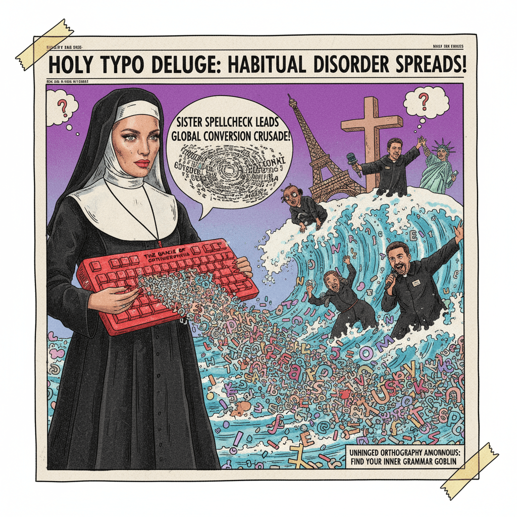 stroke makes trouble, nuns convert globally via typo tidal wave fever dream