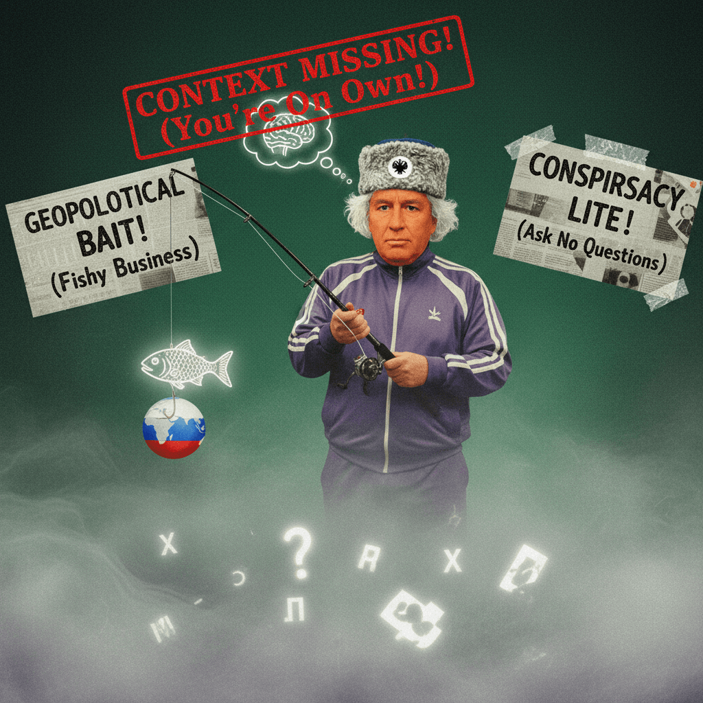 Farage + Russia discourse, no elaboration, maximum intrigue