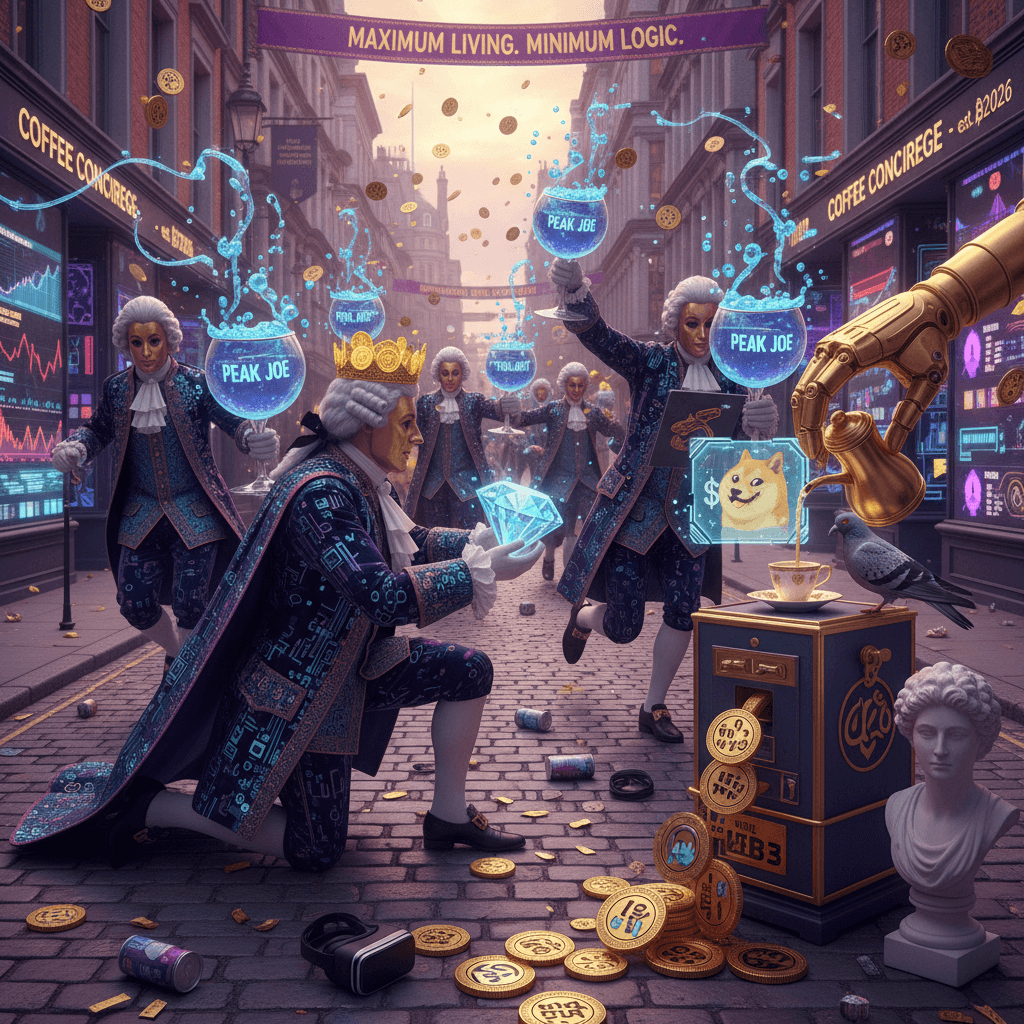 Peak 2026: unnecessarily expensive coffee + Web3 cope in Mayfair