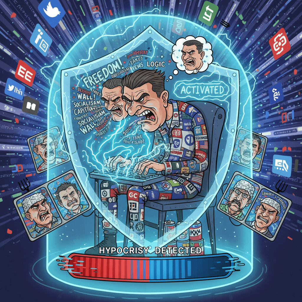 incoherent political screaming with SHIELD ACTIVATED energy