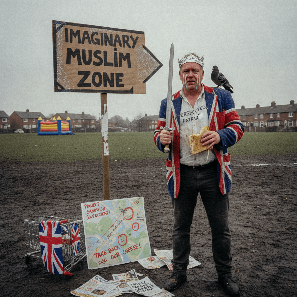 Patriotic sandwich quest foiled by imaginary Muslim zones