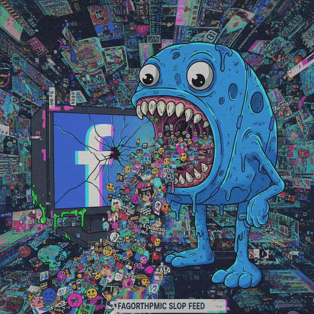 Facebook ate the whole screen and spat out corrupted word salad