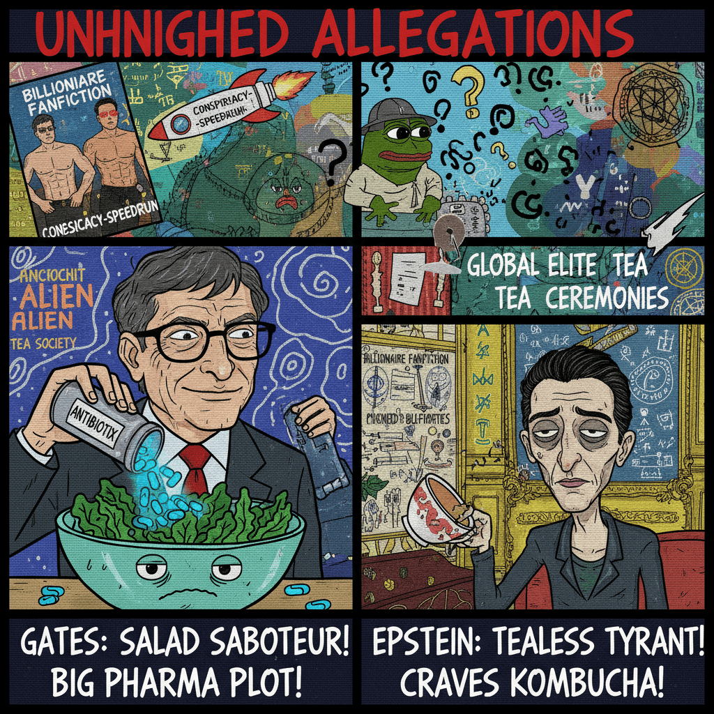 Gates allegedly caught slipping antibiotics in salad, Epstein gets tired of tea