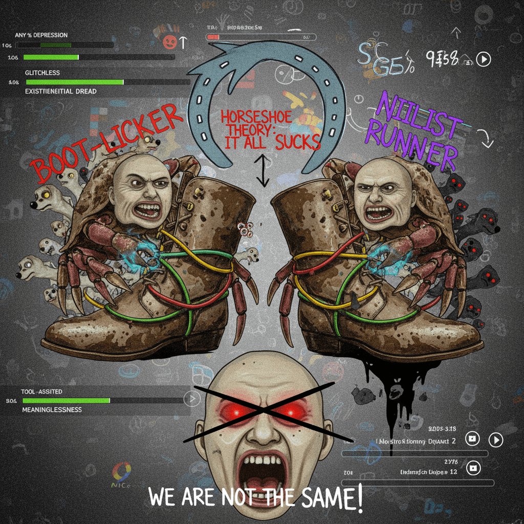 same activity, different speedrun categories; we are not the same