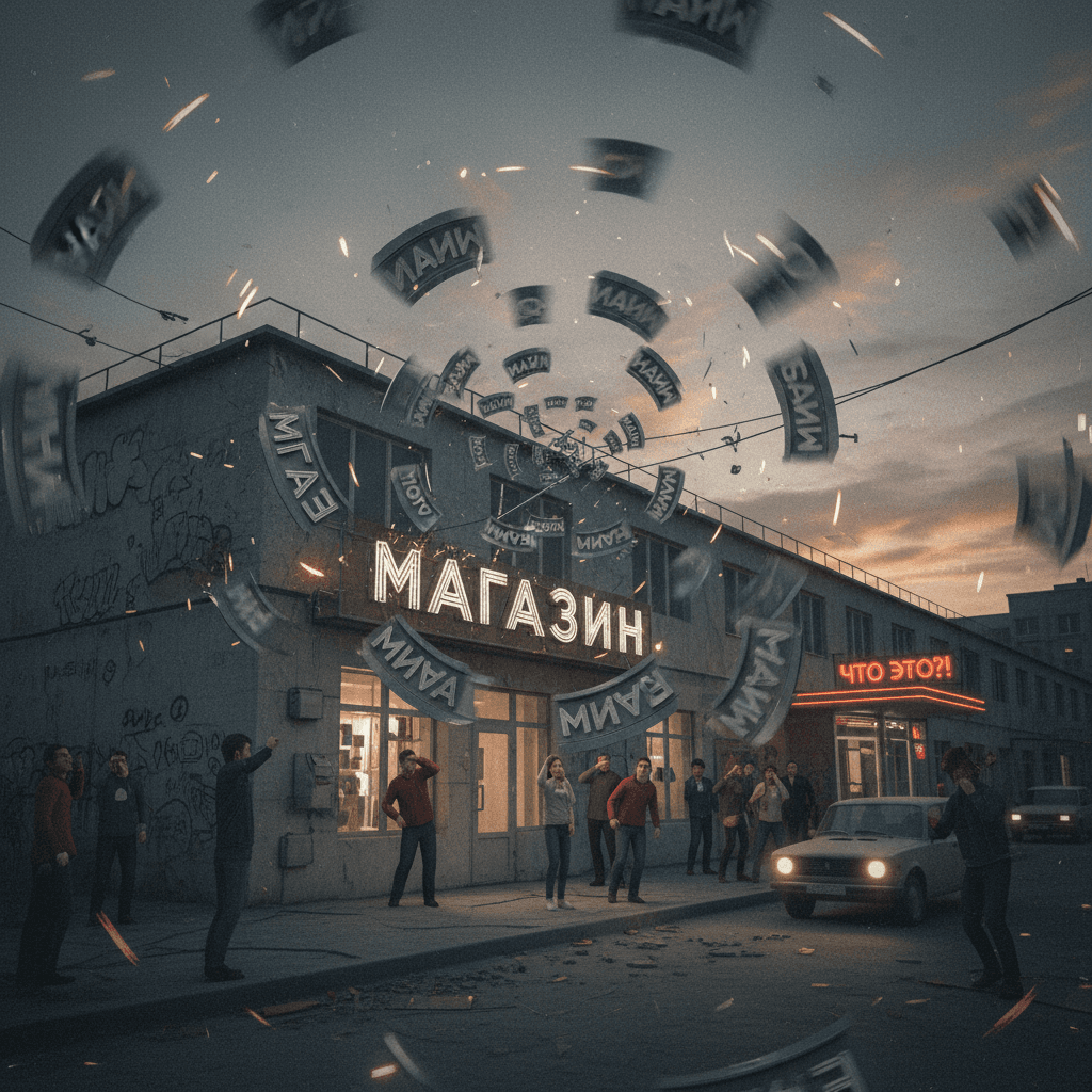 when your storefront sign decides to speedrun all possible orientations