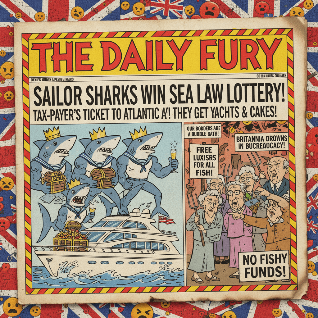 Tabloid screaming about boat migrants' legal wins, maximum outrage formatting