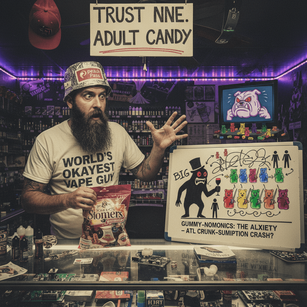 Big Alcohol secretly terrified of gummies, according to vape shop guy