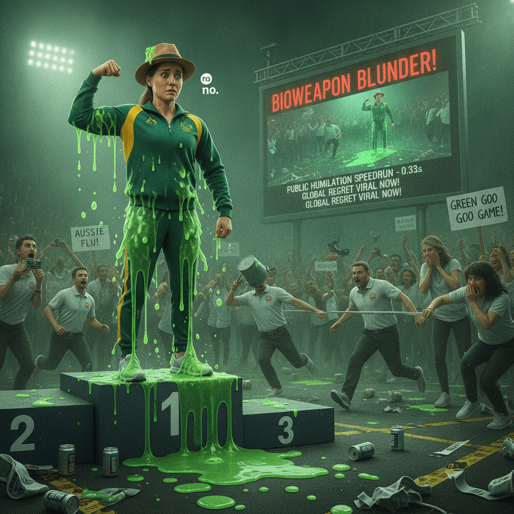 Australian athlete wins via biological warfare, event organizers panic