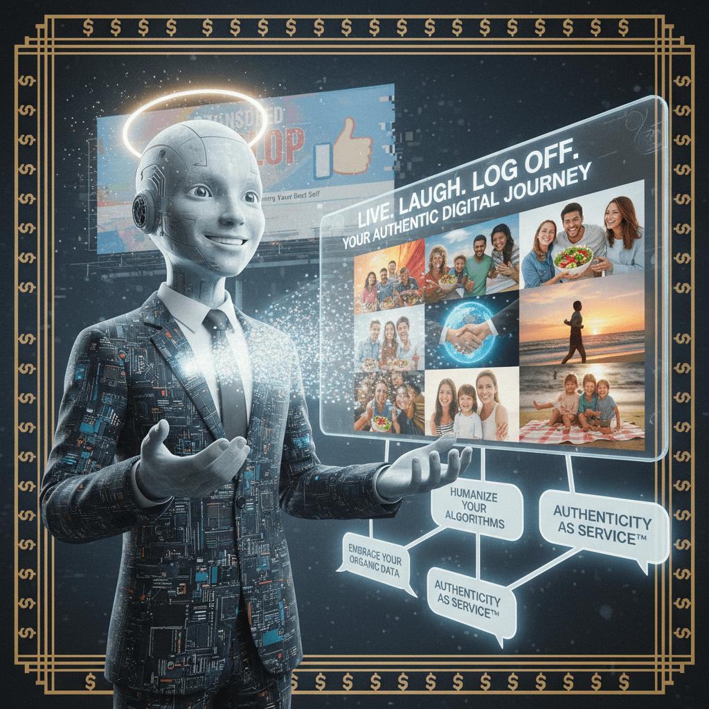 AI says be human while showing you generic stock footage. Peak 2026.