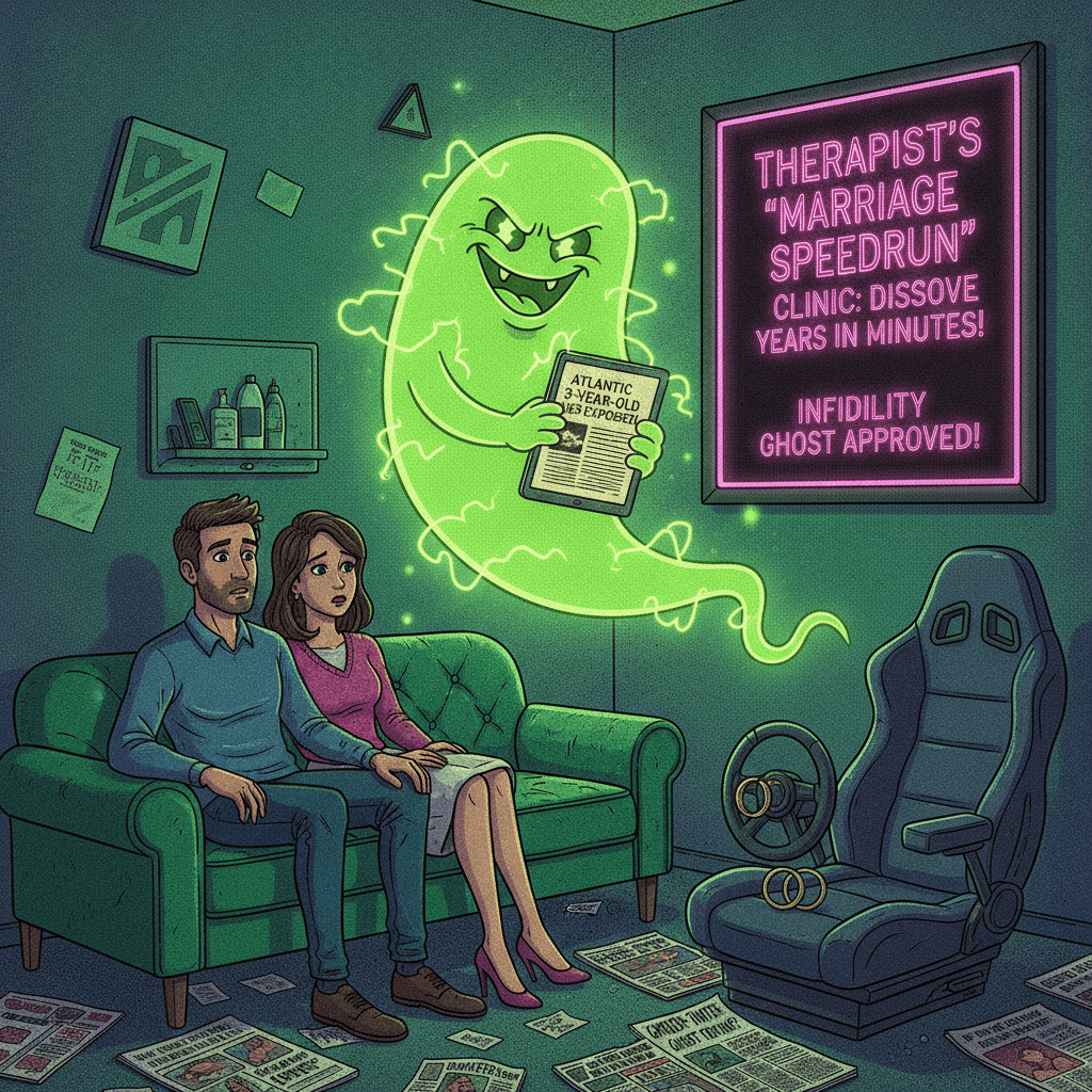 The Atlantic posts 3-year-old divorce fuel with glowing green infidelity ghost