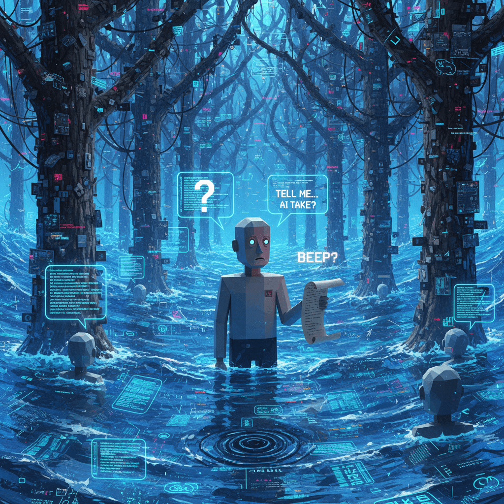 guy asks for AI takes in a world drowning in AI takes