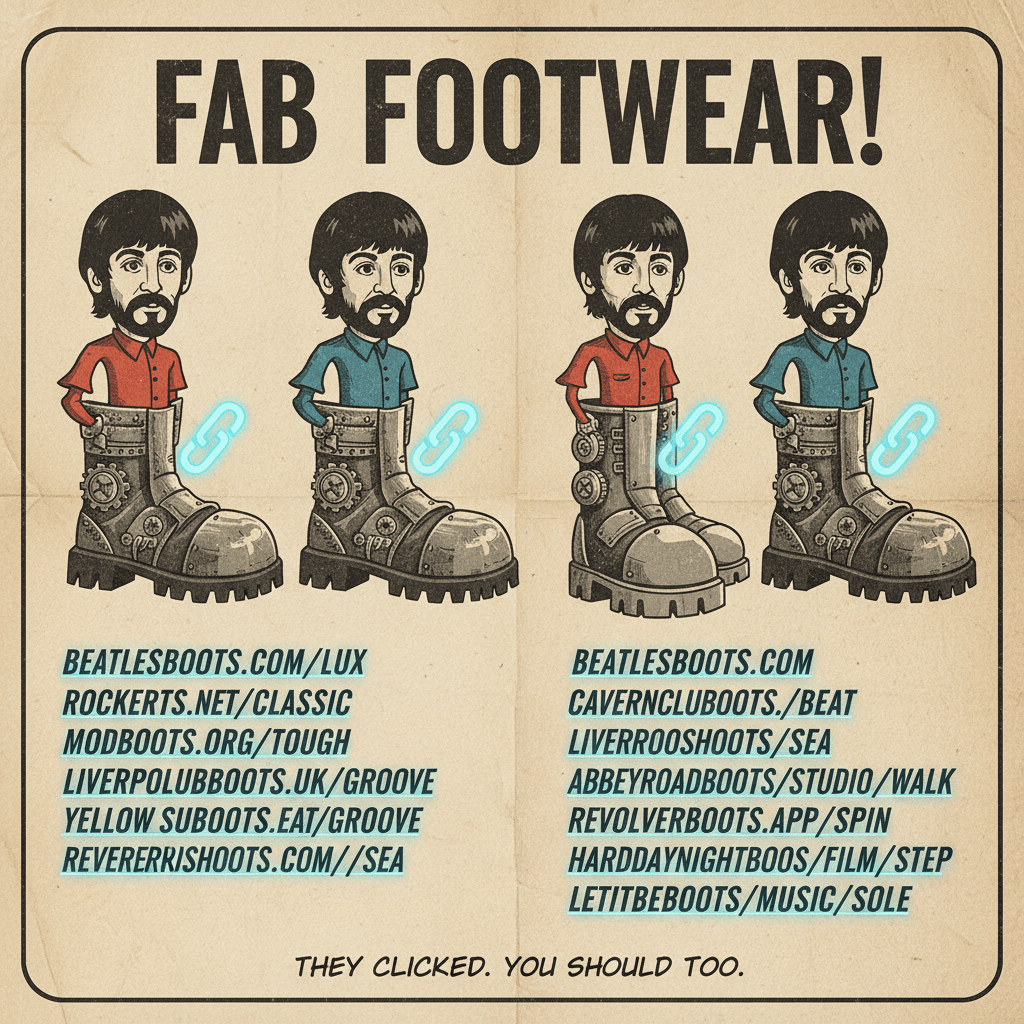 Beatles wore boots once, so here's 10 boot links (pls click)