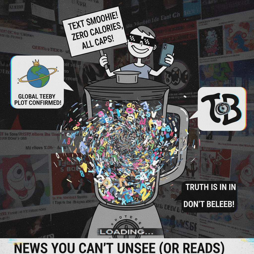 TEEBY TRUT INCOMING: text went through a blender and nobody's upset