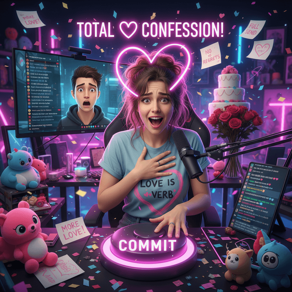 streamer accidentally confesses love, commits harder instead of damage control