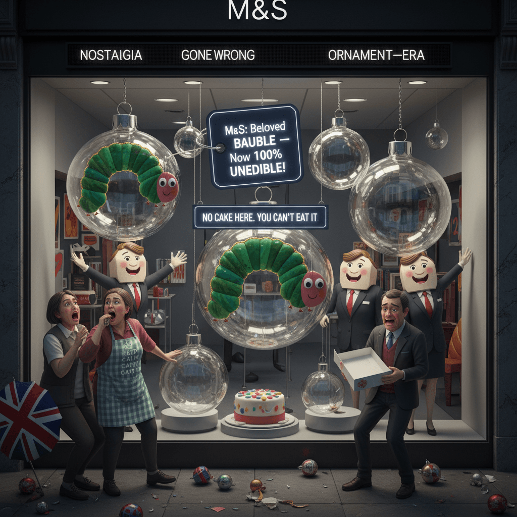 M&S turns beloved cake into unedible glass bauble, Brits lose minds