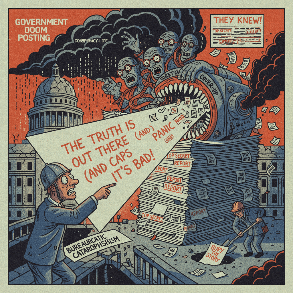 Someone discovered government report, immediately assumed malice + cover-up