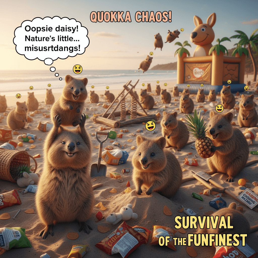 Quokkas casually committing infanticide with a smile