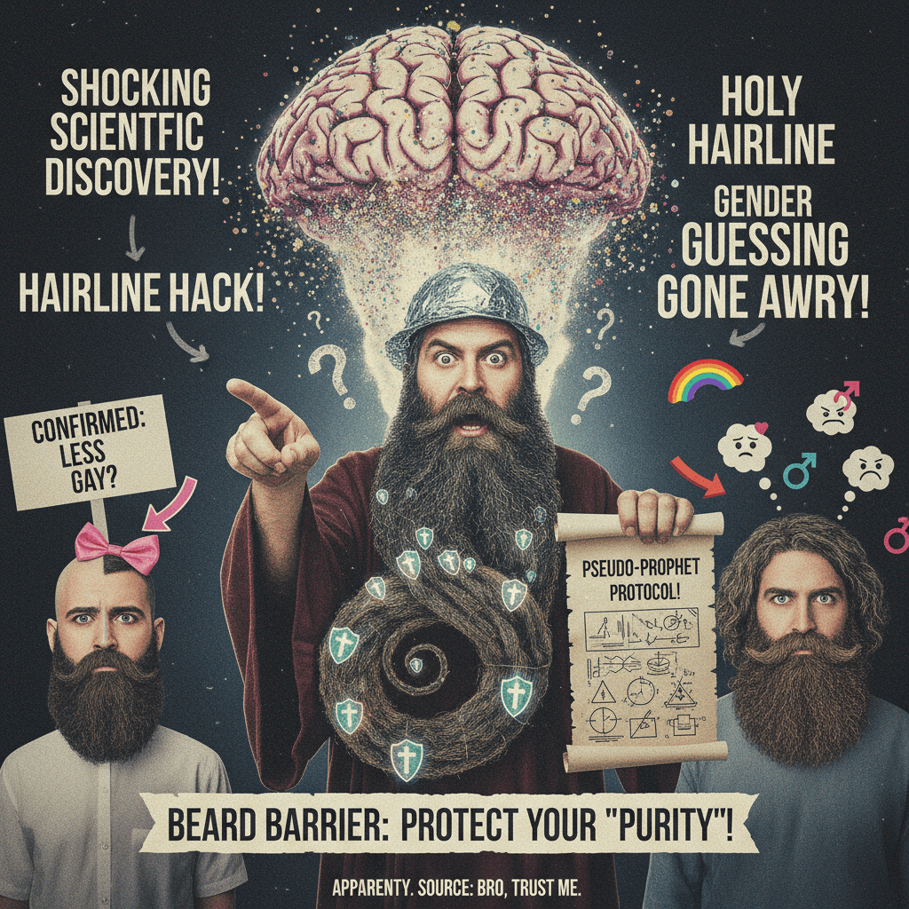Beards prevent gay thoughts, apparently. Science is a construct.