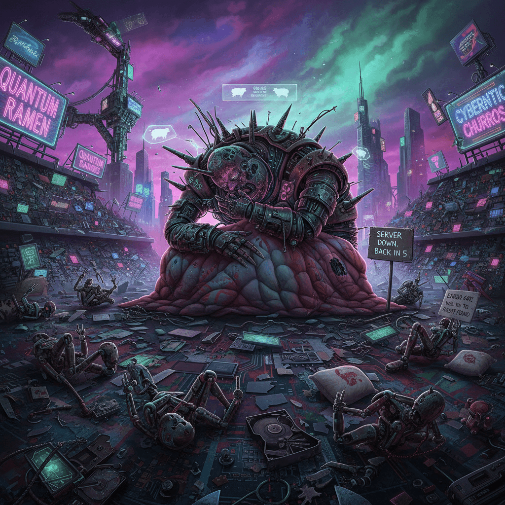 robotic fever dream where the final boss just gave up and took a nap