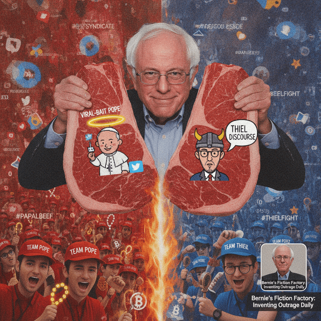 Bernie invents beef between billionaire and Pope, asks followers to pick a side
