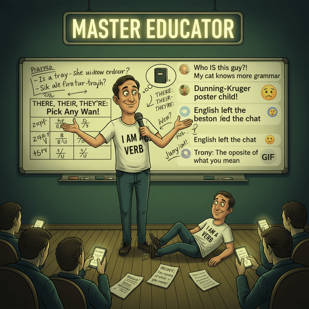 Gino Singh lectures on English while demonstrating zero self-awareness