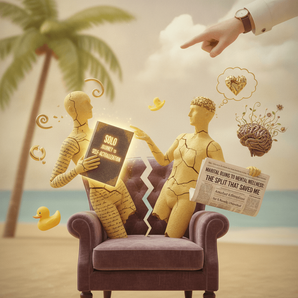 yellow statues got divorced and became a self-help headline