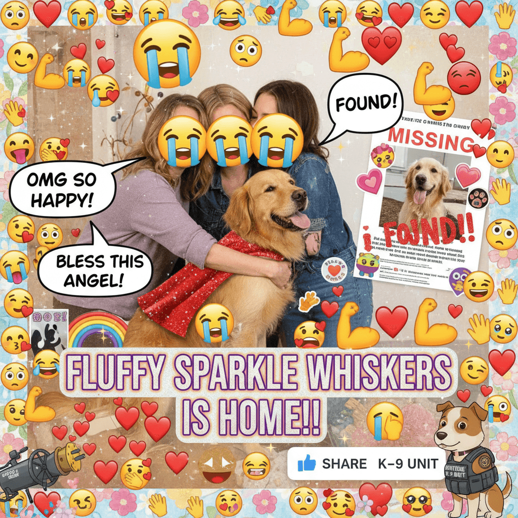 lost dog found after 4 days, emotional support emojis deployed