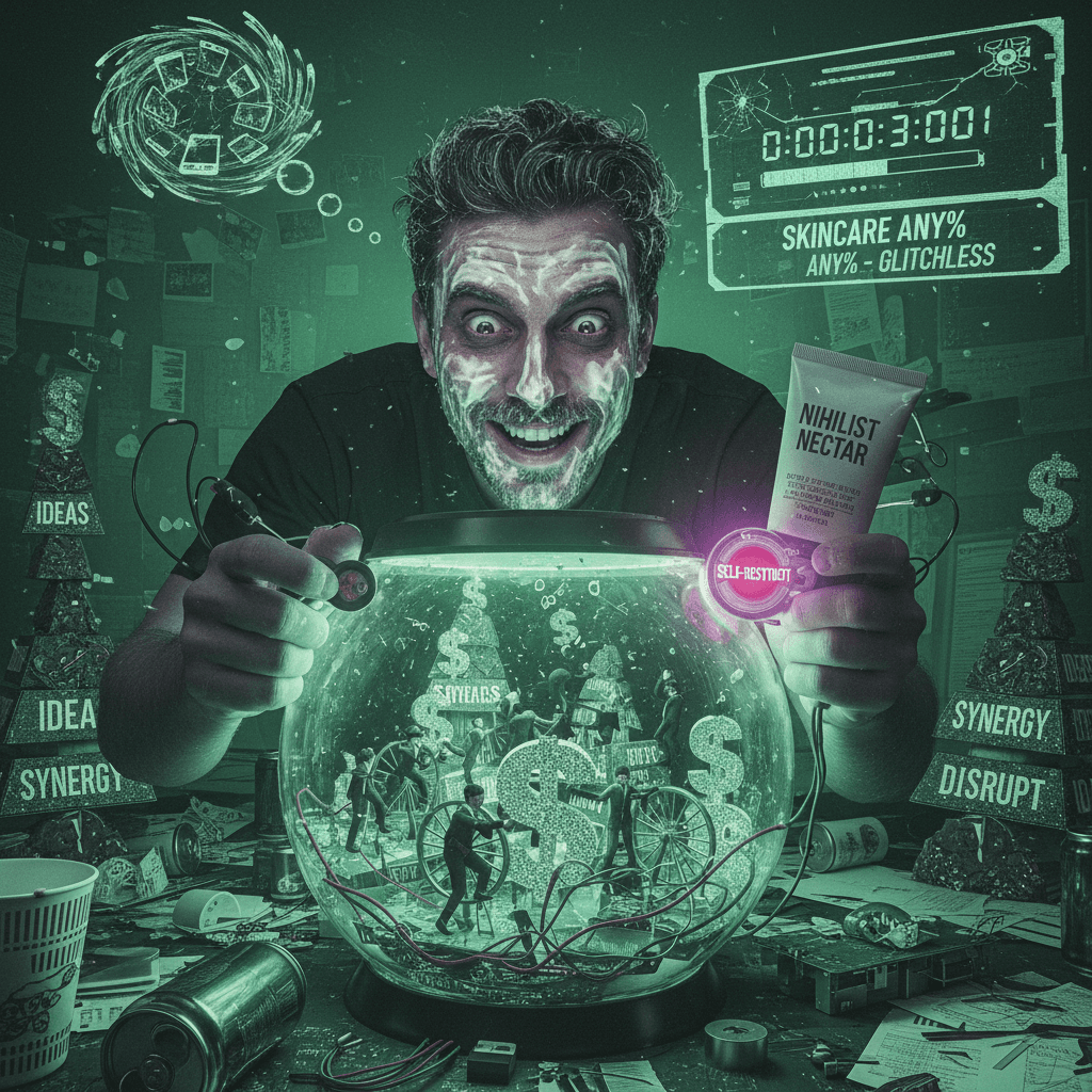 built an ecosystem of bullshit, speedrunning mental breakdown via moisturizer