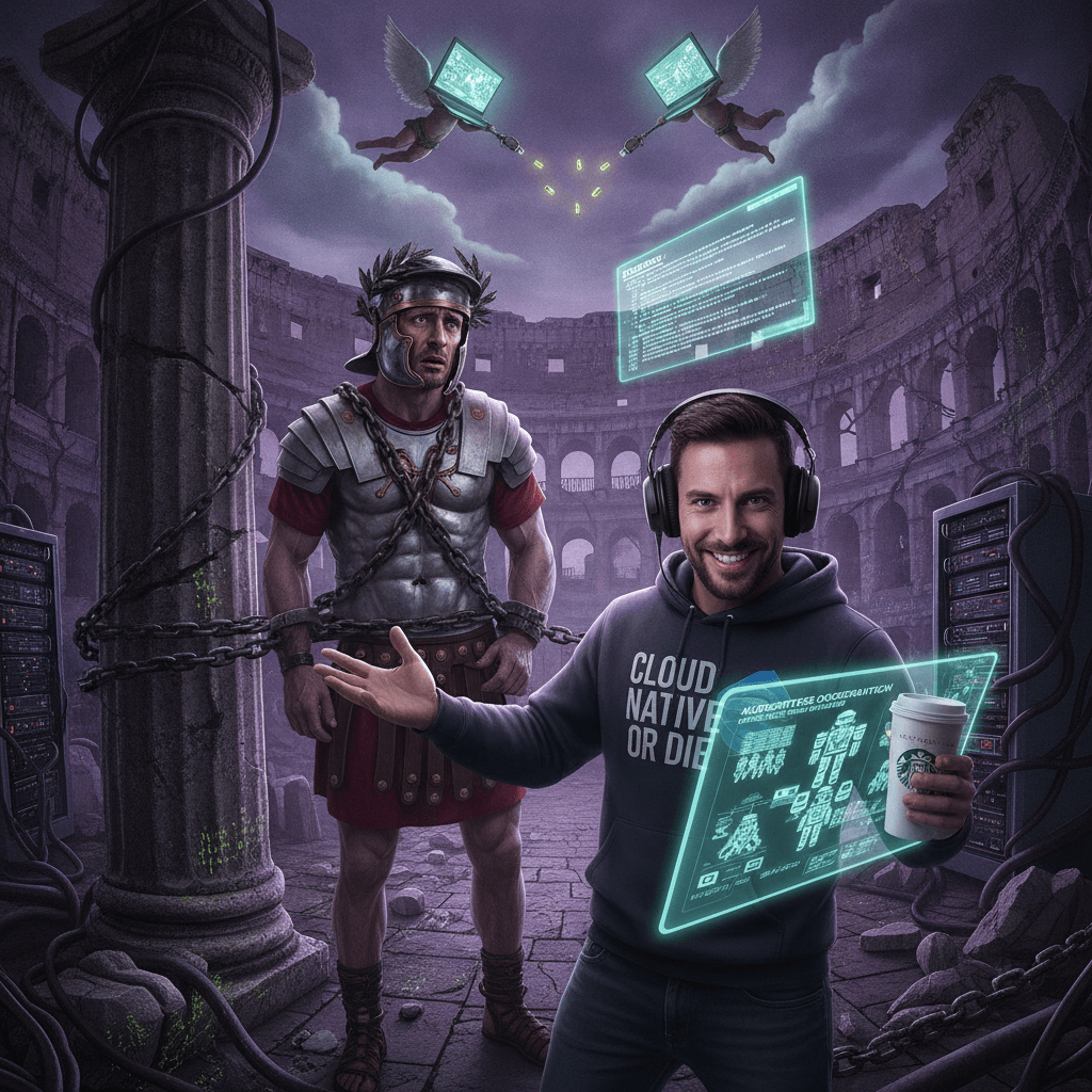explaining kubernetes to a chained roman like he has a choice