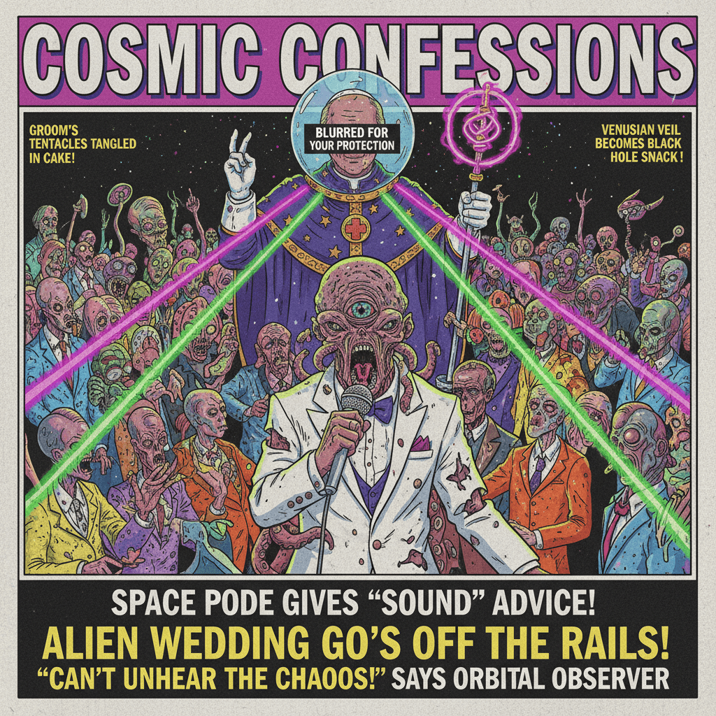 space pope blessed this chaotic alien wedding and i can't unhear it