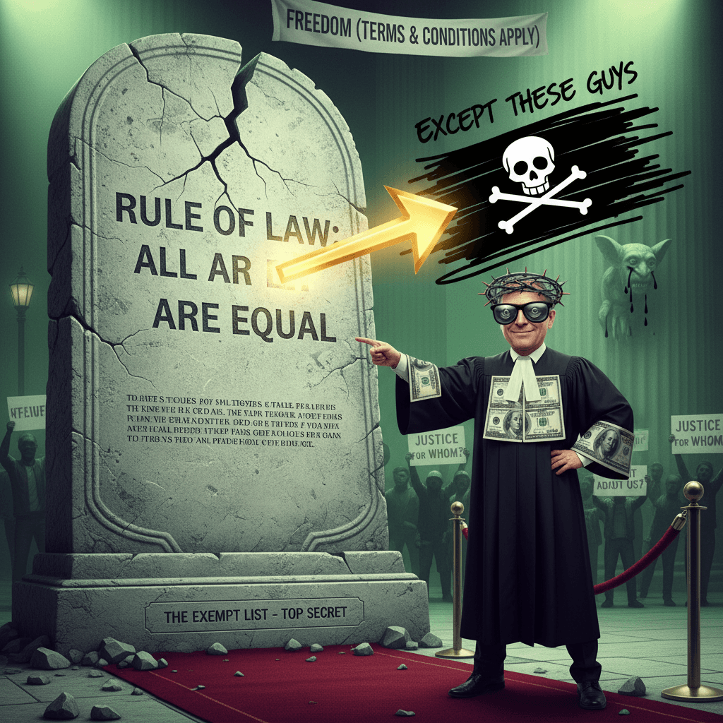 Rule of law, except for the people on this mysteriously redacted list