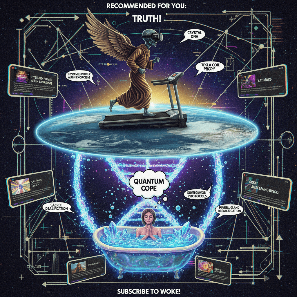 ancient aliens speedrunning flat earth quantum healing in the great awakening