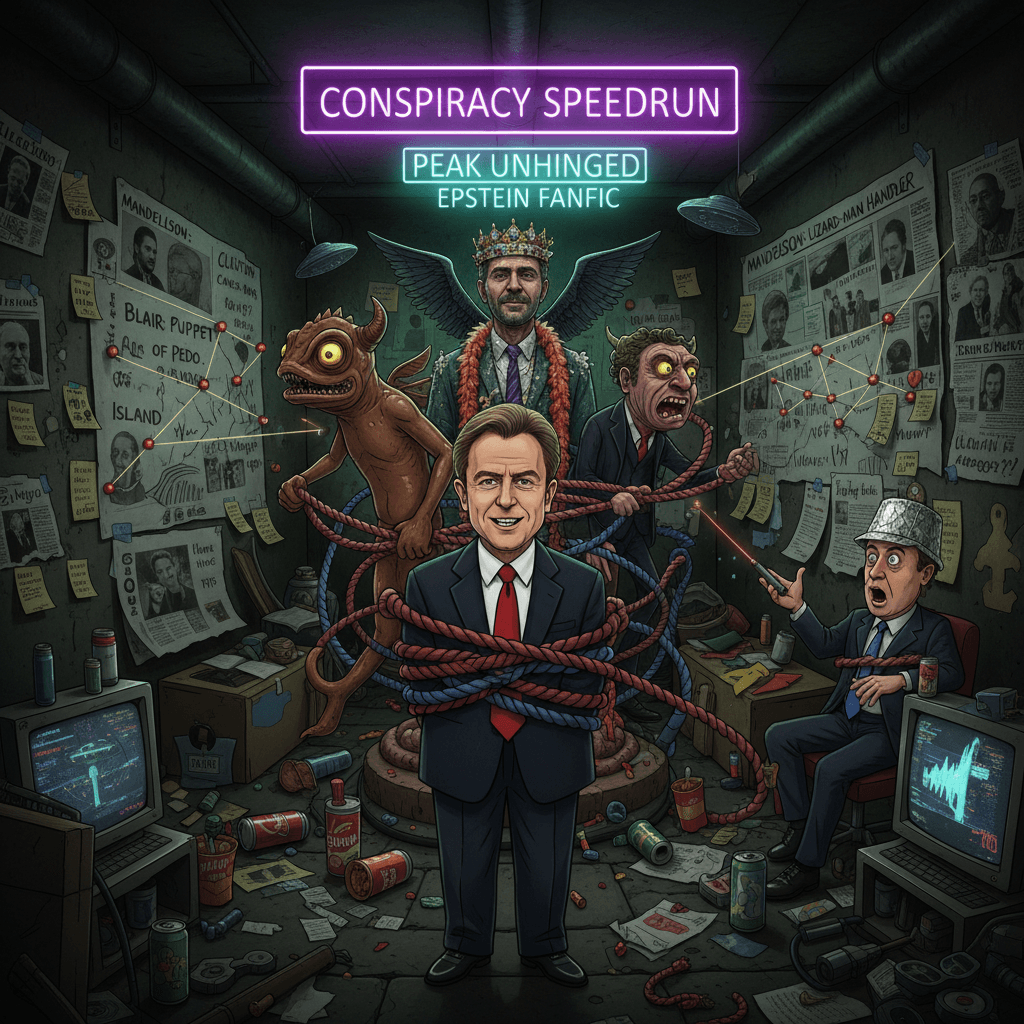 Blair tied to Epstein via Mandelson shapeshifting??? peak unhinged